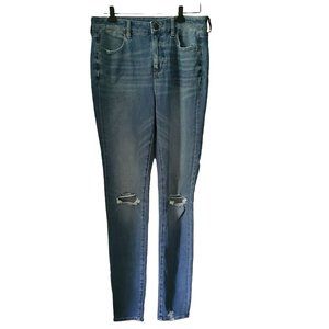 American Eagle The Dream Jean Hi-Rise Jegging Distressed Denim Jeans Size 8 Long